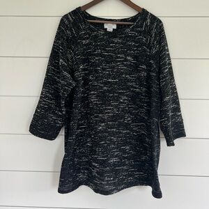Liz Claiborne Weekend Woman 3/4 Sleeve Kangaroo Pocket Sweater 3X